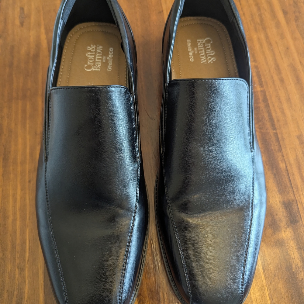 Croft & Barrow Men's Black Leather Loafers Size 13 Worn Once!